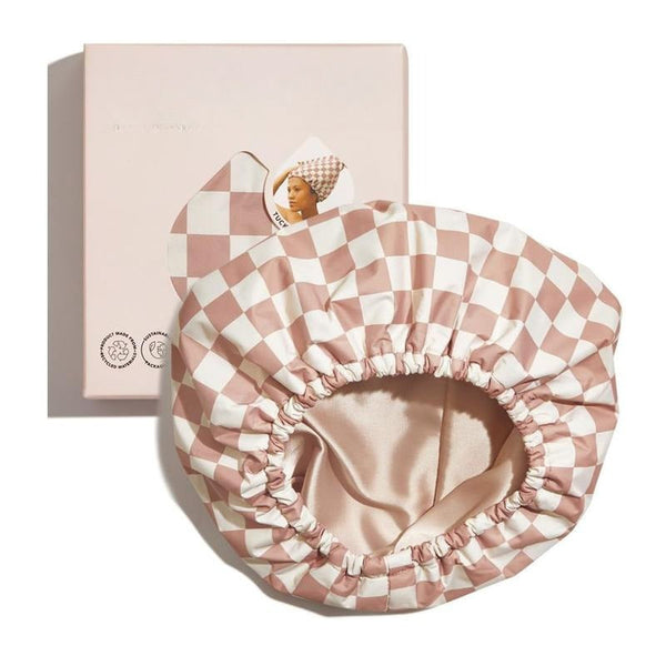 Adjustable Waterproof Shower Cap with Silicone Seal & Patterned Style